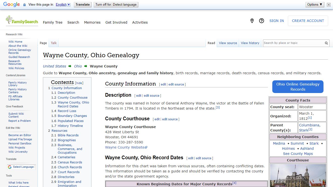 Wayne County, Ohio Genealogy • FamilySearch